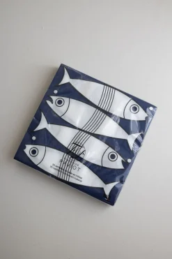 Servietter - Paviot 40x40cm Fisk Blå