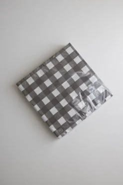 Servietter - Ruter 33x33cm Muldvarp/Lysegrå