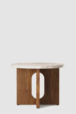 Sidebord - Androgyne dia50cm Walnut/Kunis Breccia Stone