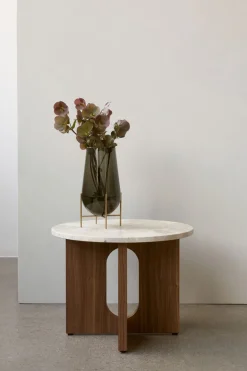 Sidebord - Androgyne dia50cm Walnut/Kunis Breccia Stone