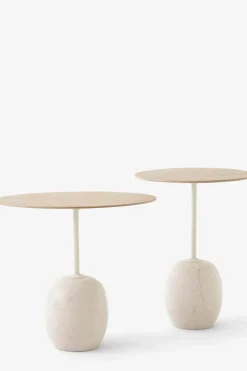 Sidebord - Lato LN9 Lacquered Oak w/Crema Diva Marble