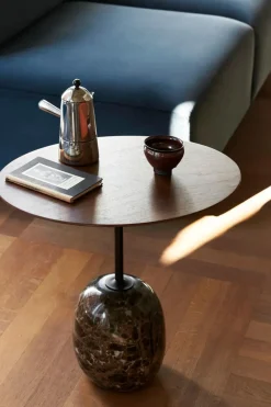 Sidebord - Lato LN9 Lacquered Walnut w/Emparador Marble