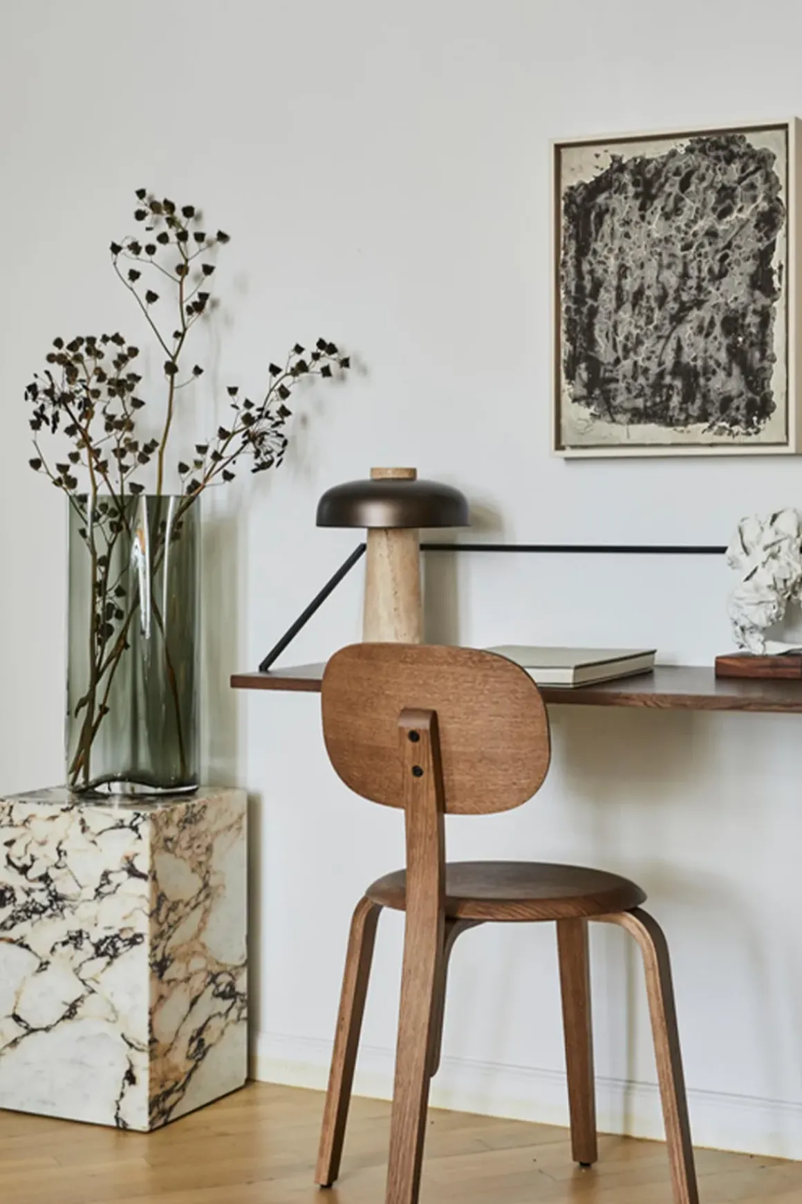 Sidebord - Plinth Tall 30x30xh51 Rose Marble