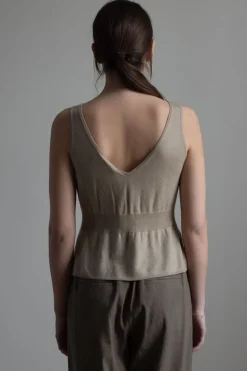 Singlet - Ribbed Waist DBL NK Tank