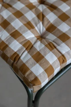 Sittepute - 45x45cm Mustard/White