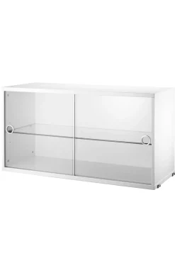 Skap - Glassdører 78x30x42 Hvit