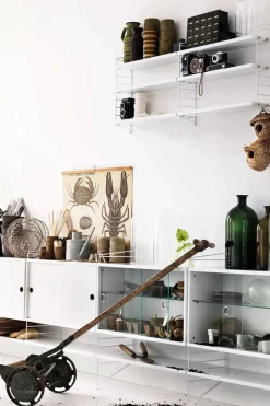 Skap - Glassdører 78x30x42 Hvit