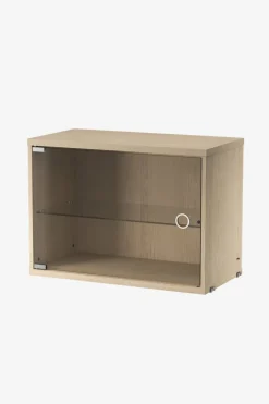 Skap - Vitrineskap Hengslet Glassdør 58x30x42 Ask