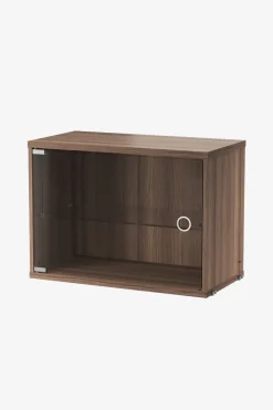 Skap - Vitrineskap Hengslet Glassdør 58x30x42 Valnøtt