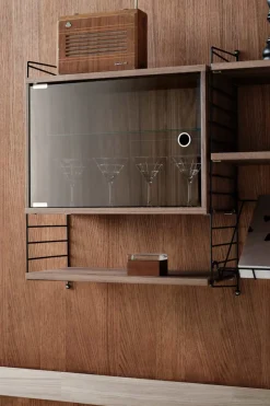 Skap - Vitrineskap Hengslet Glassdør 58x30x42 Valnøtt