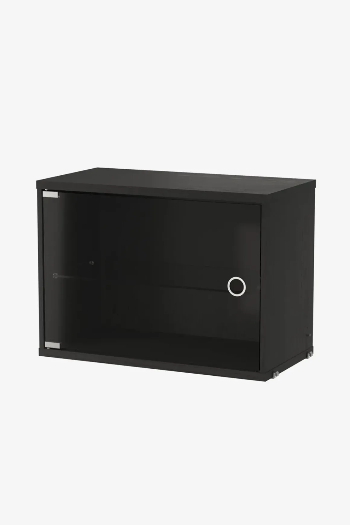 Skap - Vitrineskap Hengslet Glassdør 58x30x42 Sort Ask