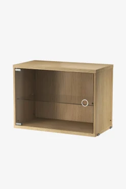 Skap - Vitrineskap Hengslet Glassdør 58x30x42 Eik