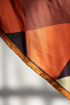 Skjerf - Pinwheel Print Silk Plum