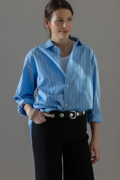 Skjorte - Coastal Shirt Cornflower Blue Stripe