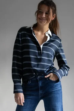 Skjorte - Rugby Stripe Coastal/Slate