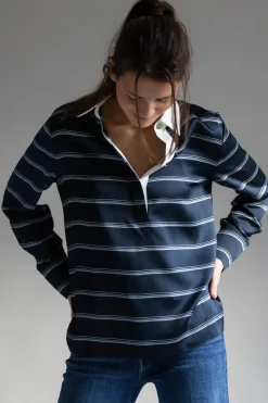 Skjorte - Rugby Stripe Coastal/Slate