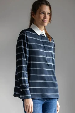 Skjorte - Rugby Stripe Coastal/Slate