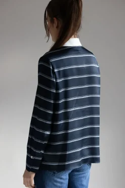 Skjorte - Rugby Stripe Coastal/Slate
