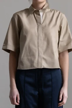 Skjorte - S/S Button Down W/ Canvas Tape