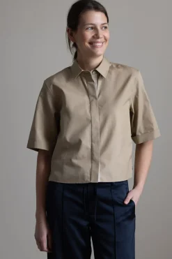 Skjorte - S/S Button Down W/ Canvas Tape