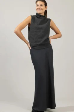 Skjørt - Bias Cut Maxi Charcoal Grey