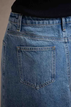 Skjørt - Denim A-Line Skirt Stonewashed Blue