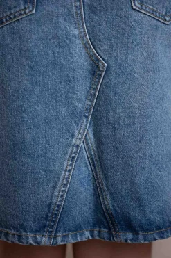 Skjørt - Denim A-Line Skirt Stonewashed Blue