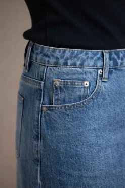 Skjørt - Denim A-Line Skirt Stonewashed Blue