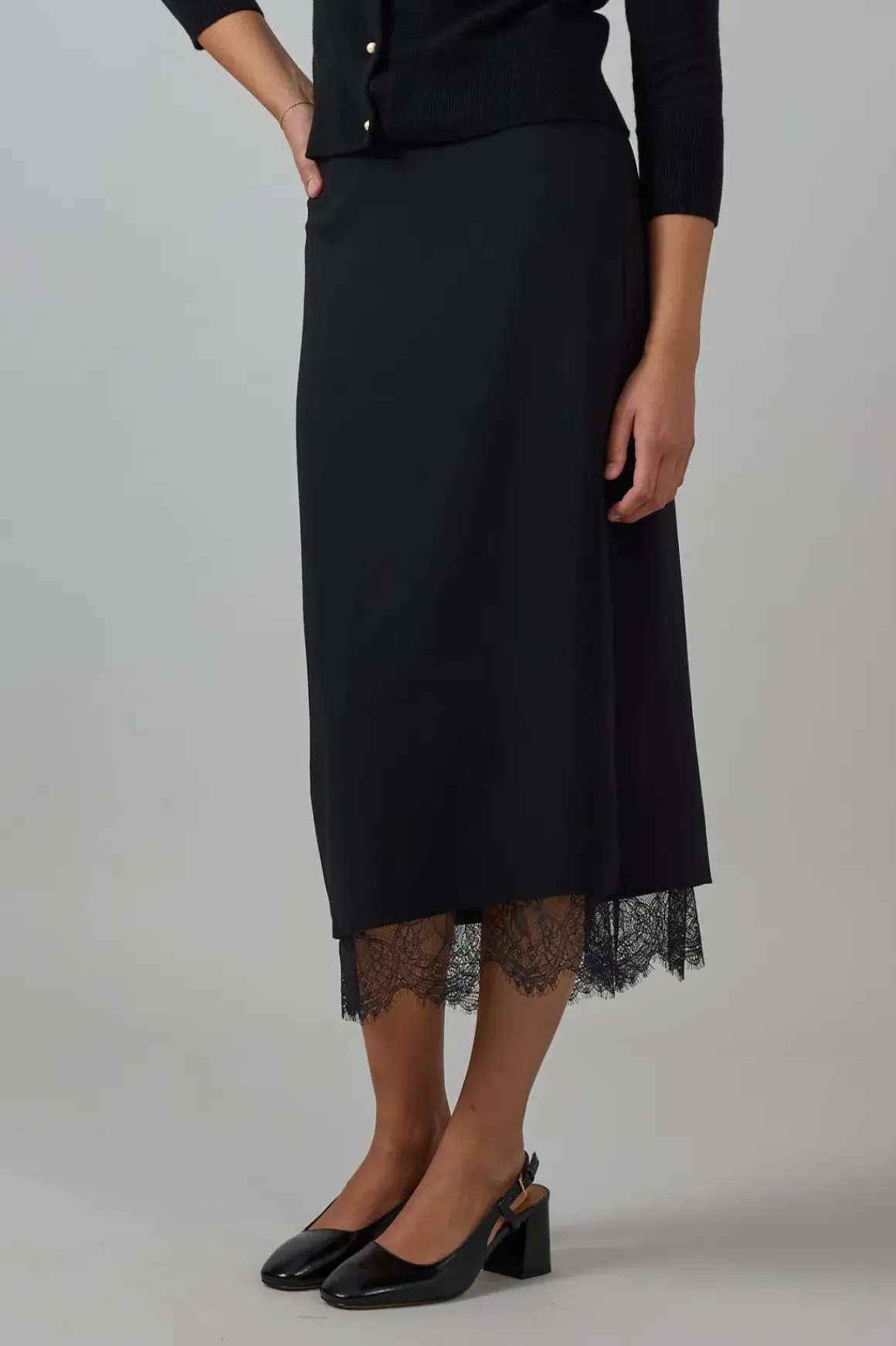 Skjørt - Lace Paneled Black