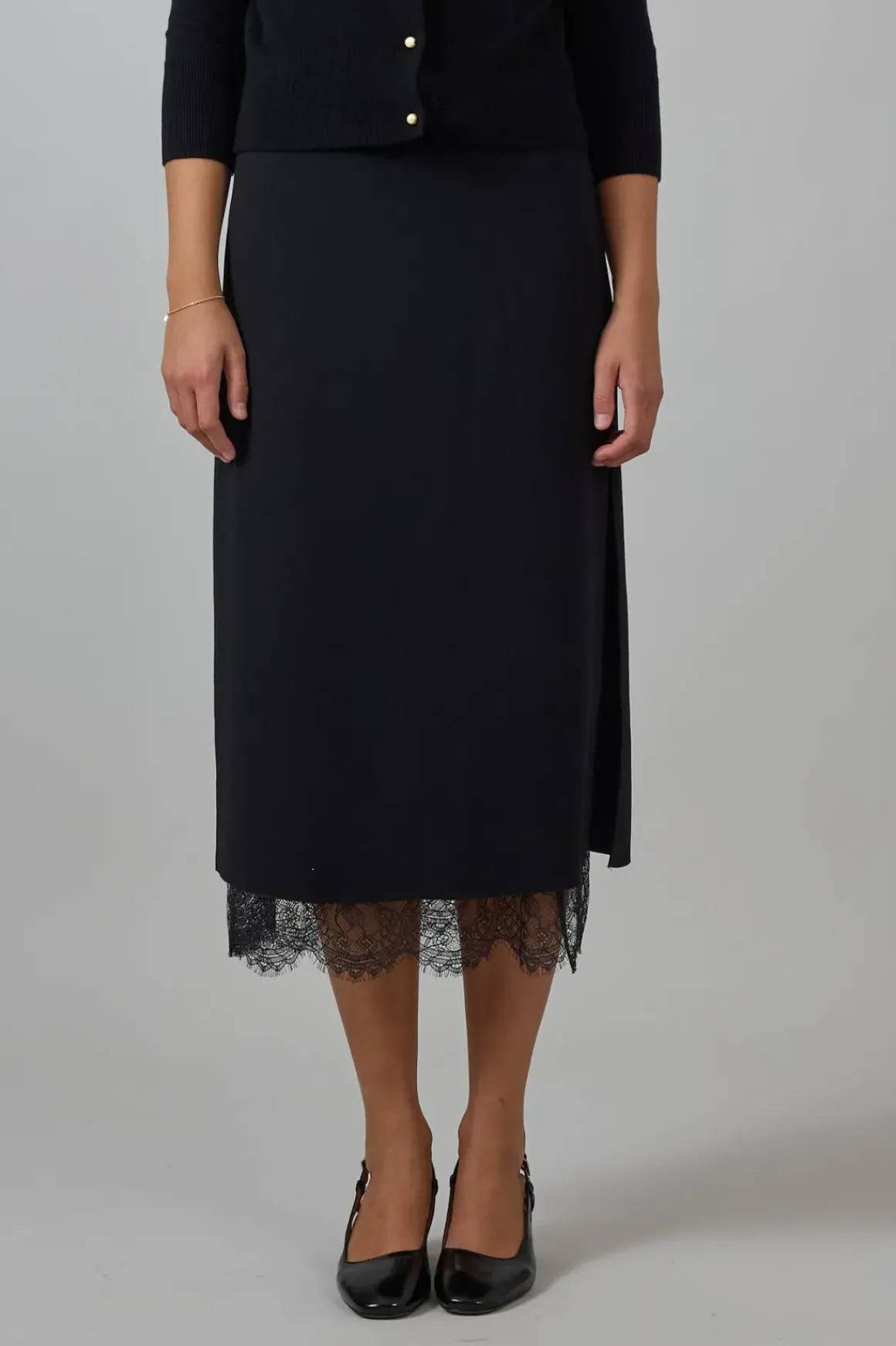 Skjørt - Lace Paneled Black