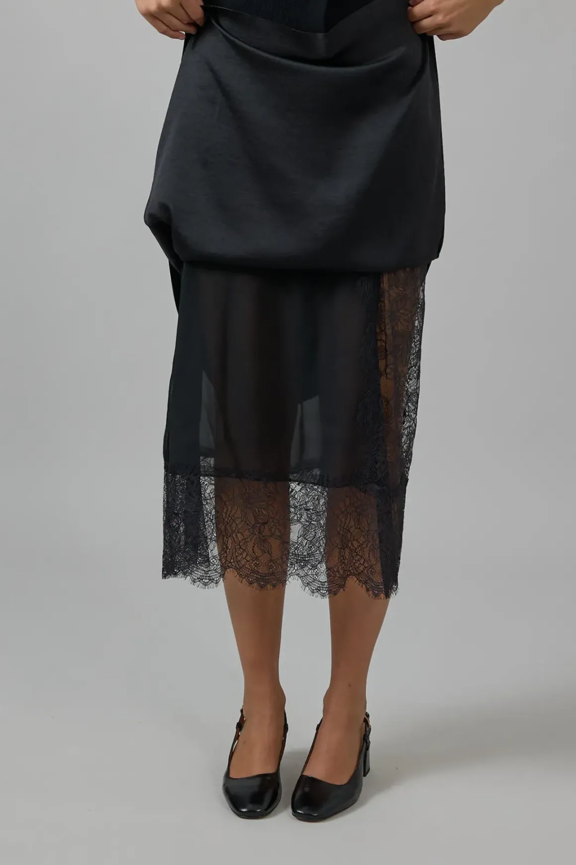 Skjørt - Lace Paneled Black