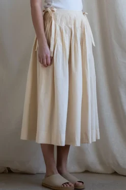 Skjørt - Pleated Cotton Linen
