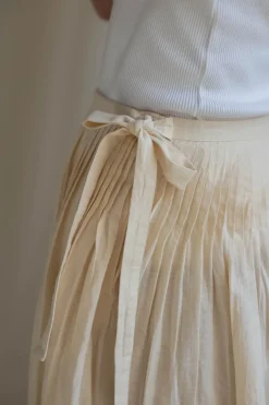 Skjørt - Pleated Cotton Linen