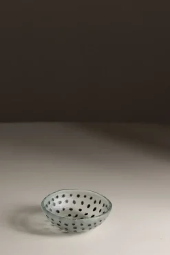 Skål - Sorte Prikker 12cm Glass
