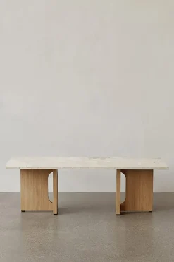Sofabord - Androgyne Lounge 120x45cm Natural Oak/Kunis Breccia Stone