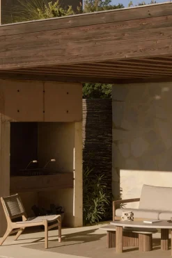 Sofabord - Boomerang Outdoor L126cm Concrete/Teak