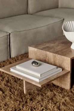 Sofabord - Distinct Coffee Table Dark Brown Travertine