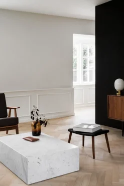 Sofabord - Plinth Low 60x100xh27cm White Marble