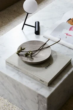 Sofabord - Plinth Low 60x100xh27cm White Marble