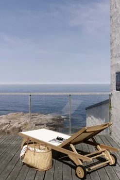 Solseng - Columbus 76x200cm Teak/Hvit