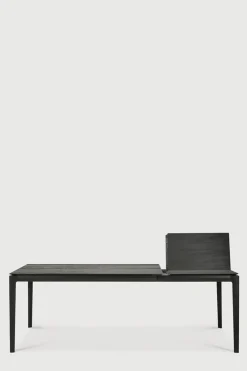 Spisebord - Bok m/Ileggsplate 140/220x90xH76cm Sort Lakkert Eik