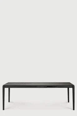 Spisebord - Bok m/Ileggsplate 140/220x90xH76cm Sort Lakkert Eik