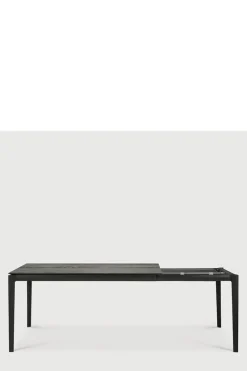 Spisebord - Bok m/Ileggsplate 140/220x90xH76cm Sort Lakkert Eik