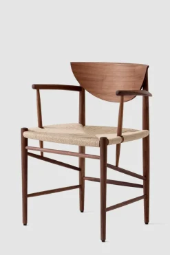 Spisestol - Drawn HM4 m/Armlener Valnøtt/Natur papirgarn