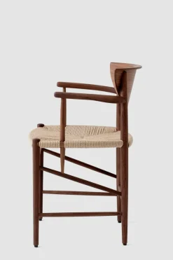 Spisestol - Drawn HM4 m/Armlener Valnøtt/Natur papirgarn