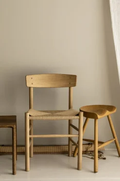 Spisestuestol - J39 Folkestolen Lys Oljet Eik / Naturfarget Papirgarn