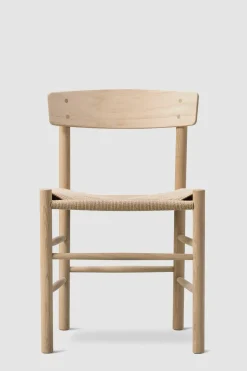 Spisestuestol - J39 Folkestolen Såpet Eik / Naturfarget Papirgarn