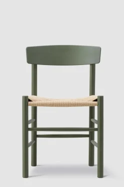 Spisestuestol - J39 Folkestolen Bøk Khaki Grønn/ Naturfarget Papirgarn