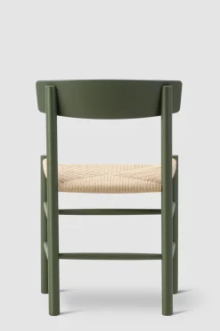 Spisestuestol - J39 Folkestolen Bøk Khaki Grønn/ Naturfarget Papirgarn