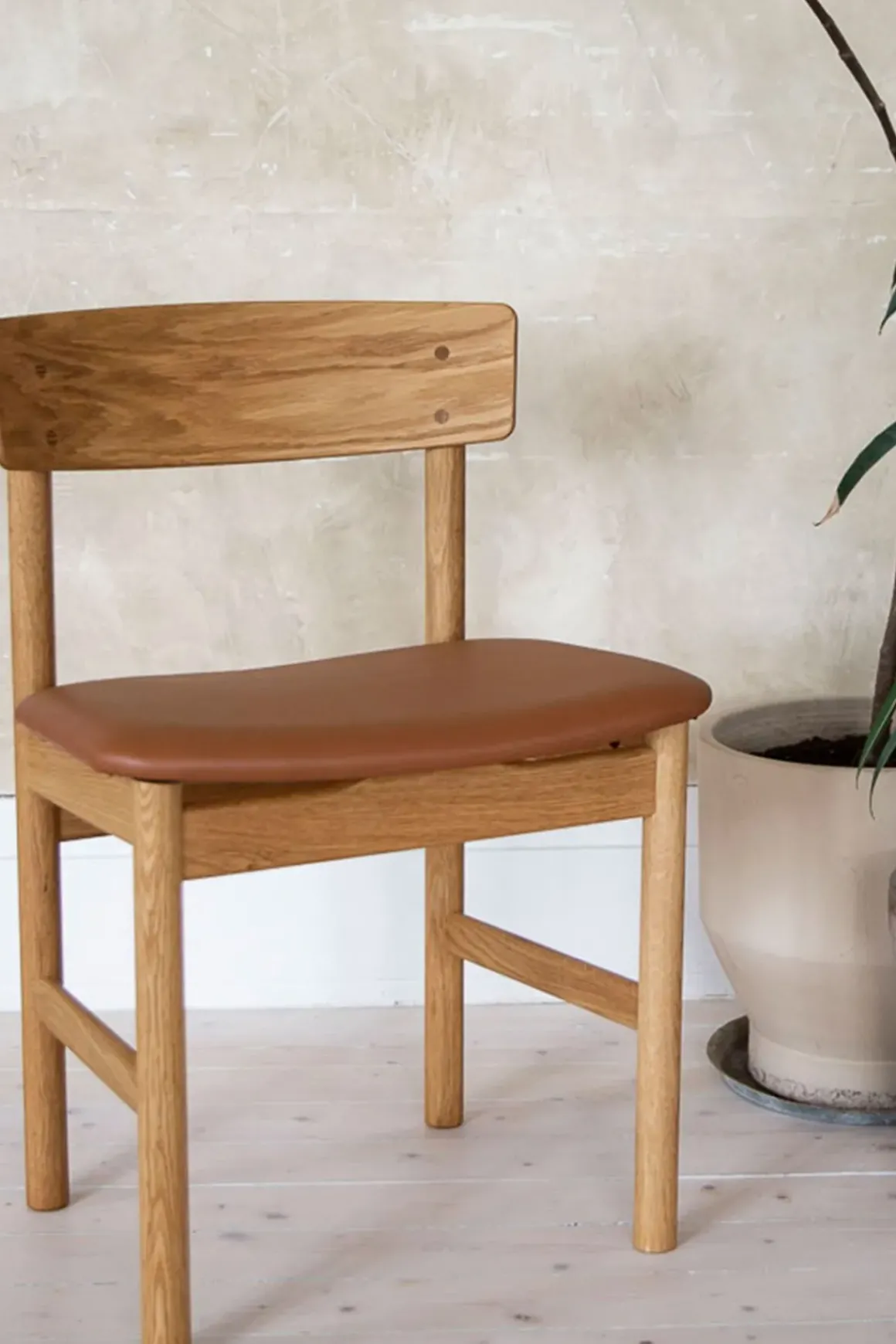 Spisestuestol - Mogensen Model 3236 Oljet Eik / 95 Cognac Lær